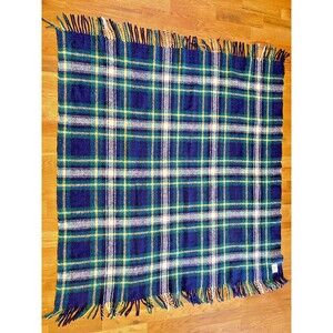 Clean, Vintage, B. Altman NYC Rolled Fringe Throw Blanket Made in Italy 57x66